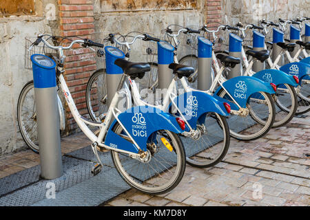 Málaga Bici Servizio di Noleggio Biciclette, Spagna Foto Stock