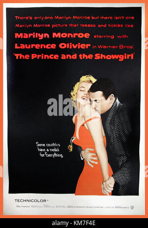 Vintage poster del filmato IL PRINCIPE E LA SHOWGIRL, 1957. Poster film interpretato da Marilyn Monroe e Laurence Olivier; diretto da Laurence Olivier. In questo classico film, Monroe suona come un americano showgirl di nome Elsie Foto Stock