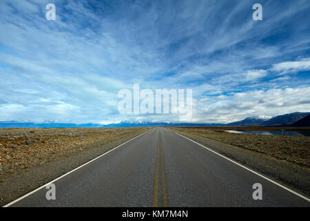 Strada da El Calafate a el chalten, Patagonia, Argentina, Sud America Foto Stock