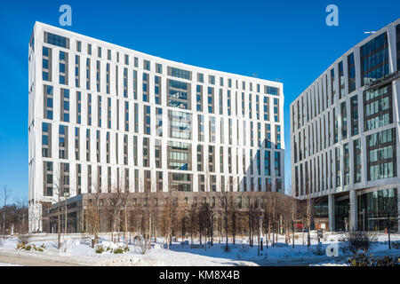 Esterno del campus residenziale del Nord Commons presso l'Università di Chicago, progettato da Studio pista Foto Stock