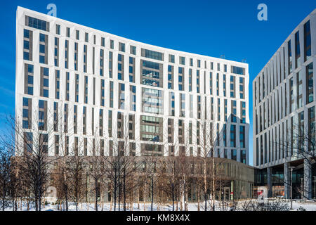 Esterno del campus residenziale del Nord Commons presso l'Università di Chicago, progettato da Studio pista Foto Stock