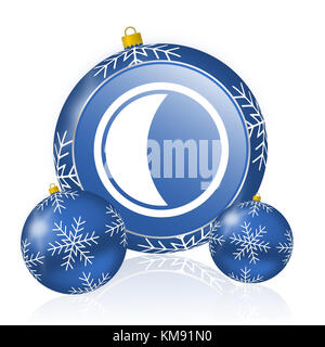 Luna Blu palle di Natale icona Foto Stock