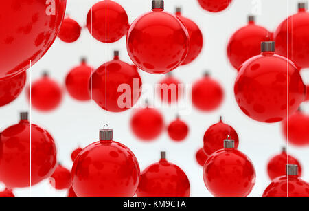 Appendere le palle di Natale il rendering 3D Foto Stock