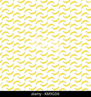 Piatto di banane fresche pattern isolato su sfondo bianco vettore Illustrazione Vettoriale