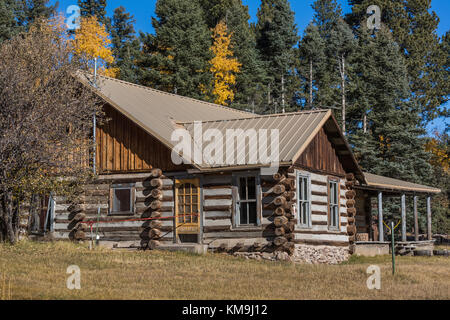 Home Registro come parte del centro storico di ranch all'interno di Valles Caldera National Preserve, a preservare gestito dal National Park Service, Nuovo Messico, STATI UNITI D'AMERICA Foto Stock