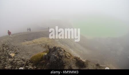 Sfida per i turisti di trekking: Una parte del Parco Nazionale del Tongariro, attraversata dal leggendario tracciato del Tongariro (Tongariro Alpine Crossing), assomiglia a un paesaggio lunare con un lago turchese (Laghi di Smeraldo). (05 febbraio 2016) | utilizzo in tutto il mondo Foto Stock