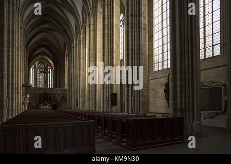 Vista dell'interno della cattedrale di Meissen, a Meissen, Germania, 16.11.2017. La chiesa è anche chiamata St. Johannis und St. Donatus. | utilizzo in tutto il mondo Foto Stock