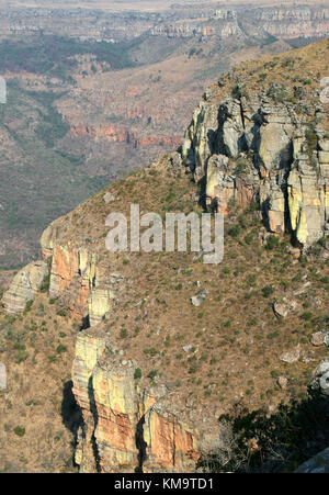 Mpumalanga, Sud Africa, formazione di roccia di Fiume Blyde Canyon Foto Stock