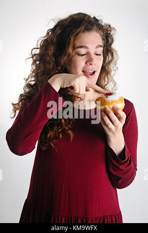 Festa ebraica hanukkah - dolce sufganiyot (ciambelle) Foto Stock