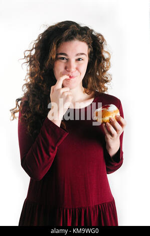 Festa ebraica hanukkah - dolce sufganiyot (ciambelle) Foto Stock