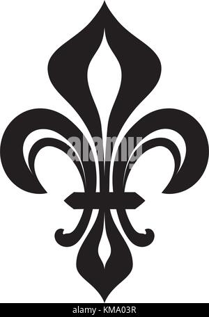 Fleur-de-lys (flower de luce), Giglio araldico reale. Il simbolo del potere reale e l'emblema del Regno. Illustrazione Vettoriale