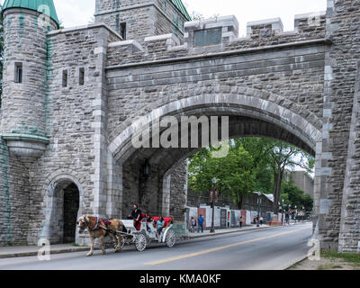 Saint Louis Gate, Vieux Quebec, la Città Vecchia, la città di Québec, Canada. Foto Stock