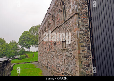 Muro del castello di Bergen, Norvegia Foto Stock