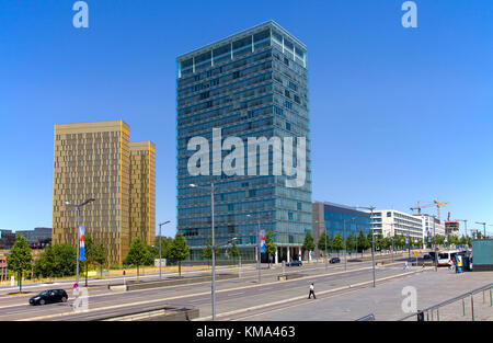 Il grattacielo di Office e twin tower della Corte europea, Avenue John Fitzgerald Kennedy, Kirchberg, Lussemburgo-città, LUSSEMBURGO, Europa Foto Stock