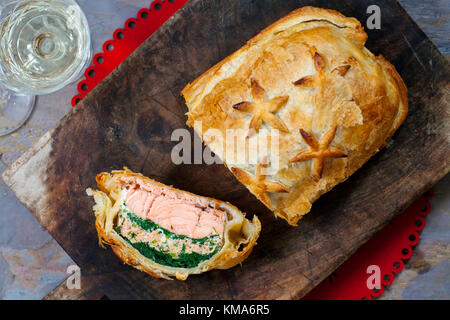 Wellington di salmone Foto Stock