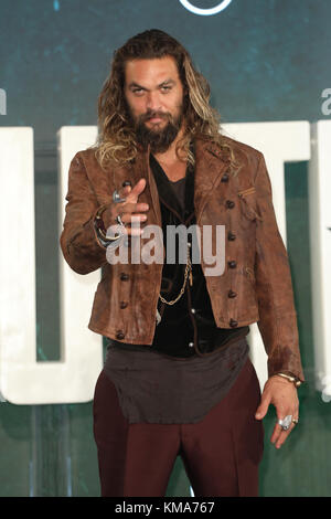 "Justice League" Photocall - arrivi con: Jason Momoa dove: Londra, Regno Unito quando: 04 Nov 2017 Credit: Lia Toby/WENN.com Foto Stock