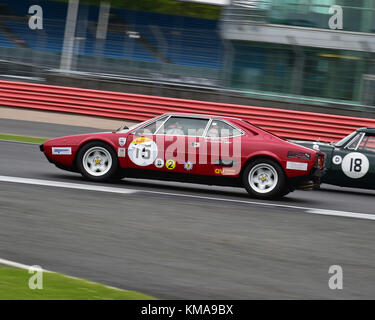 Charlie ugo, Ferrari 308 GT4, 70's road sport, hscc, Silverstone trofeo internazionale, Silverstone festival storico incontro, 20 maggio 2017, Chris mc Foto Stock