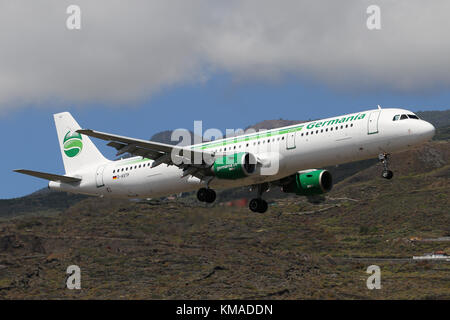 La Palma, Spagna - Maggio 2017: un piano a La Palma Airport (SPC) Foto Stock