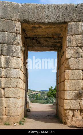Tholos del Lions (Tomba del Lions), Micene, Mikines, Peloponneso, Grecia Foto Stock