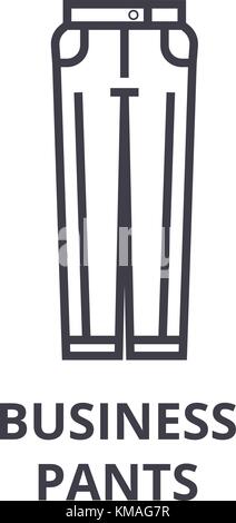 Pantaloni business line icona, segno di contorno, simbolo lineare, vettore illustrazione piatta Illustrazione Vettoriale