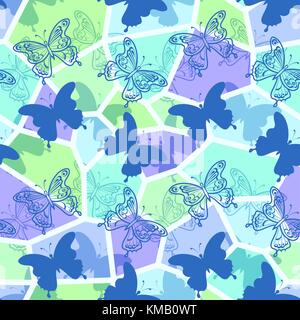 Modello senza giunture, farfalle Illustrazione Vettoriale