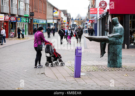 Sockman artwork in loughborough town center Foto Stock