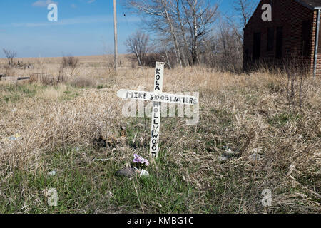 I marcatori di grave sul Pine Ridge indiano prenotazione Foto Stock