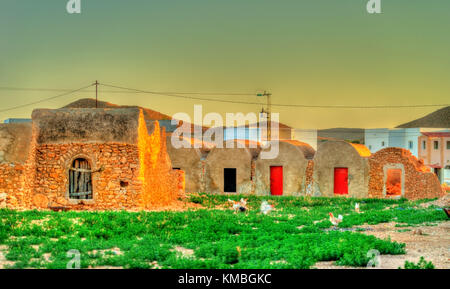 Vista di ksar ouled boubaker in Tunisia Foto Stock