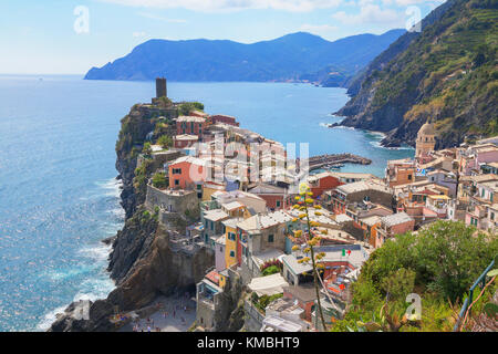 Vernazza village, Vernazza, Cinque Terre Liguria, Italia, Europa Foto Stock