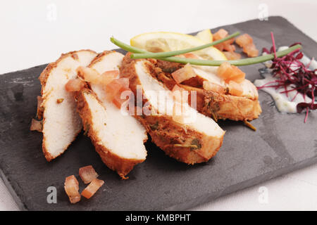 Straccetti di pollo tikka platter Foto Stock