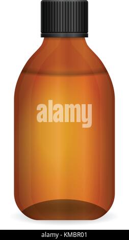 Vetro bottiglia medici su uno sfondo bianco. Illustrazione Vettoriale