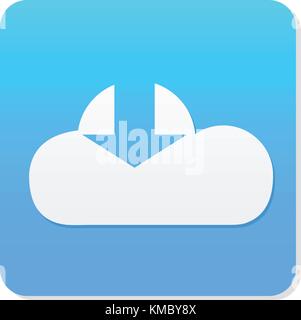 Cloud piatto icona download vettore Illustrazione Vettoriale