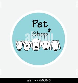 Vector logo design template per i negozi di animali. Illustrazione Vettoriale