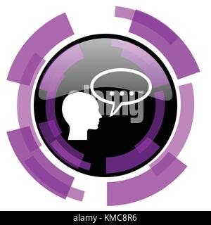 Forum violetto rosa moderno vettore di progettazione web e icona dello smartphone. tasto rotondo in eps 10 isolato su sfondo bianco. Illustrazione Vettoriale