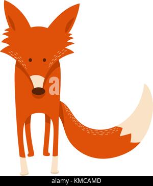 Cartoon illustrazione di carino red fox animale carattere mascotte Illustrazione Vettoriale