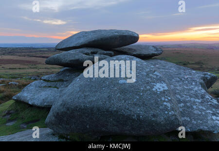 Sperone roccioso sulla sommità della collina stowes su Bodmin Moor Foto Stock