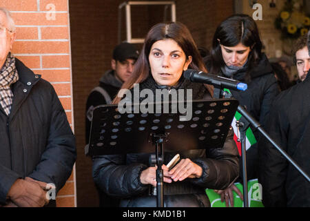 Torino, Piemonte, Italia. 6 dicembre 2017. Torino, Italia - 6 dicembre 2017: Cerimonia Thyssen di 10 anni per le sette vittime e inizio della costruzione del monumento dedicato ai caduti al lavoro di ThyssenKrupp a Torino crediti: Stefano Guidi/ZUMA Wire/Alamy Live News Foto Stock