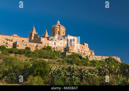 Vista della Cattedrale Mdina Malta Foto Stock