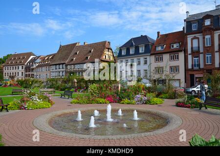 Una tipica città dell'Alsazia (Francia): Wissembourg Foto Stock