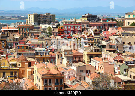 La città di Cagliari, Sardegna, Italia Foto Stock