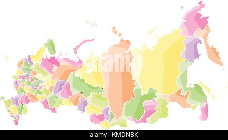 Russia mappa politico Illustrazione Vettoriale