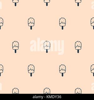 La luce rosa icona semplice gelato seamless pattern. Illustrazione Vettoriale