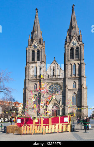 Velikonocni trh, Náměstí Míru, Praha, Ceska republika / mercato di pasqua, Piazza della libertà, Praga, repubblica Ceca Foto Stock