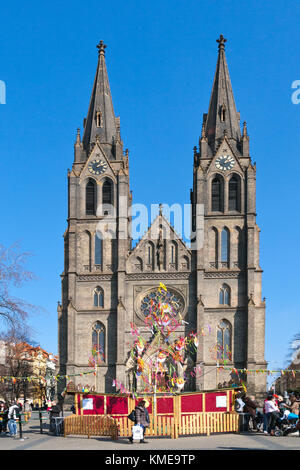 Velikonocni trh, Náměstí Míru, Praha, Ceska republika / mercato di pasqua, Piazza della libertà, Praga, repubblica Ceca Foto Stock