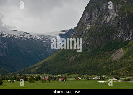 Supphellbreen ghiacciaio Fjaerland, Norvegia Foto Stock
