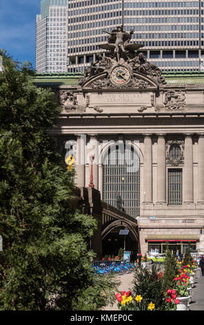 Grand Central Terminal facciata su Park Avenue, New York, Stati Uniti d'America Foto Stock