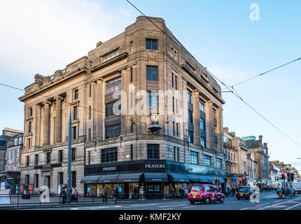 Vista esterna del Fraser department store in Princes Street di Edimburgo, in Scozia, Regno Unito Foto Stock