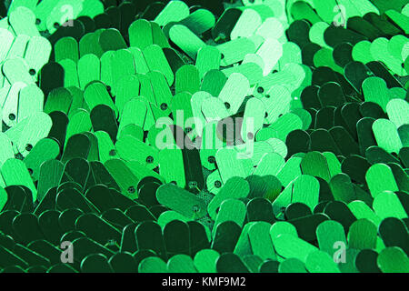 Spangle, sequin pailette sfondo. specchio materiale abito panno pattern texture. Adattare il concetto di cucitura. shiny specchiata tessuto di moda. lucido materiale di abbigliamento campione. indebolita di tessuto. Foto Stock