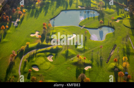 Golfclub Am Kloster-Kamp, green, bunker, siepi Kamp-Lintfort, la zona della Ruhr, Basso Reno, Nord Reno-Westfalia, Germania Foto Stock