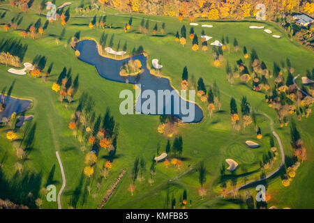 Golfclub Am Kloster-Kamp, green, bunker, siepi Kamp-Lintfort, la zona della Ruhr, Basso Reno, Nord Reno-Westfalia, Germania Foto Stock